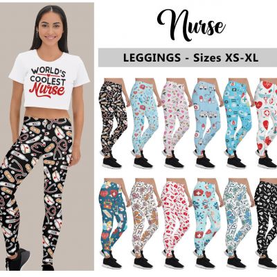 Nurse Leggings #1 - RN LPN NP Nursing Student Healthcare Fun Fashion Leggings